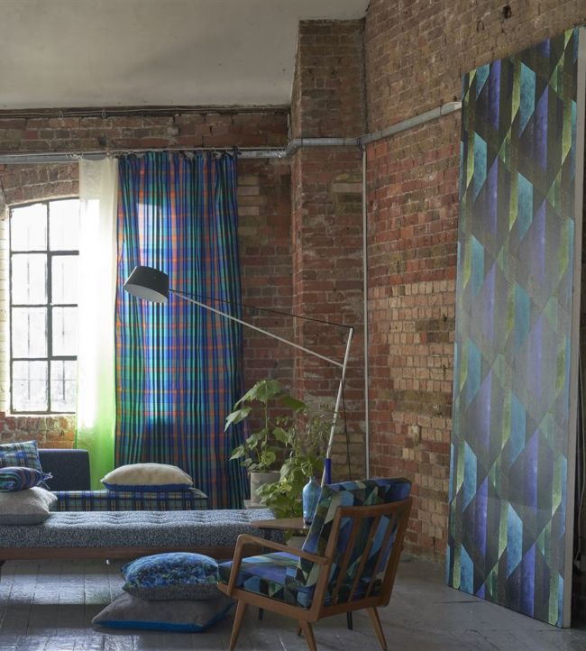 Minakari Geo Wallpaper - Cobalt - PDG1141/01 - Designers Guild - Premier Wallcovering