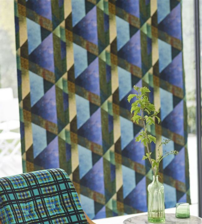 Minakari Geo Wallpaper - Cobalt - PDG1141/01 - Designers Guild - Premier Wallcovering