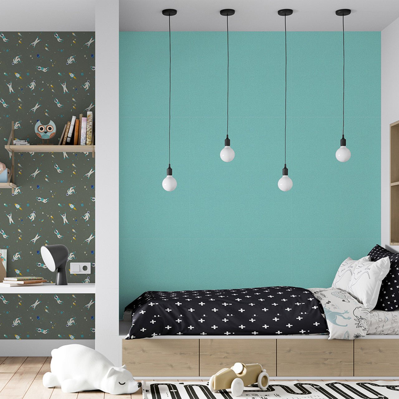 Mini Dots Great Kids Wallpaper - Turqouise - Hohenberger - 26810 - Premier Wallcovering