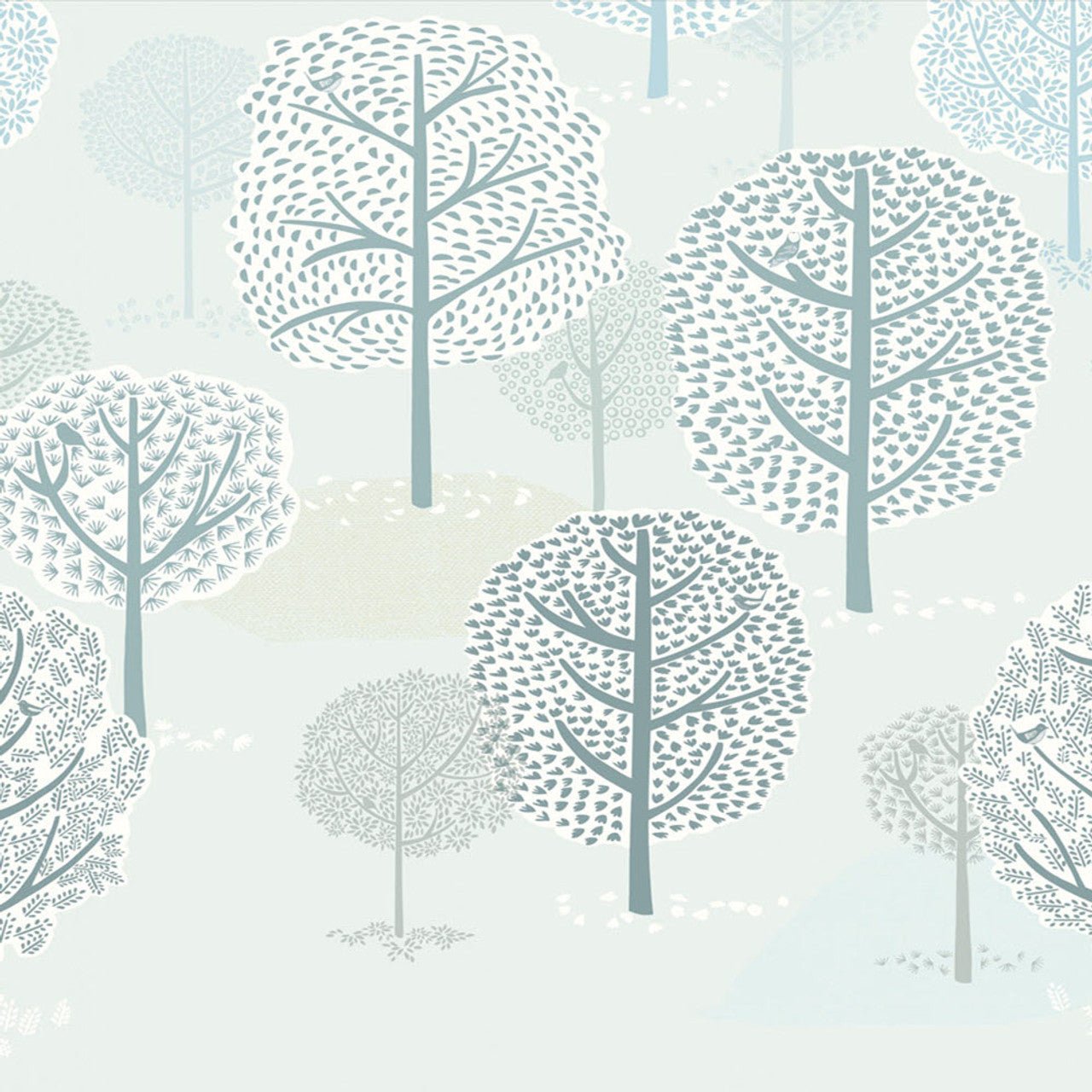 Mini Me Botanical Mural Wallpaper - Blue - Eijffinger - 399117 - Premier Wallcovering