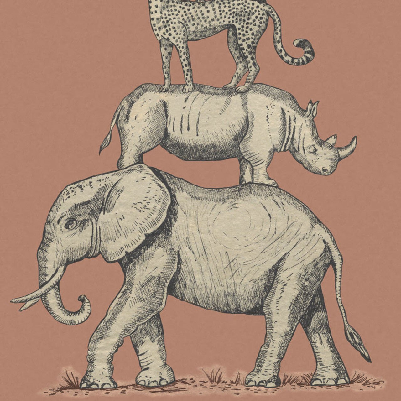 Mini Me Safari Stack Mural Wallpaper - Red - Eijffinger - 399115 - Premier Wallcovering