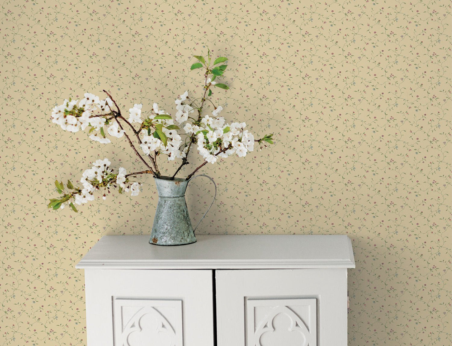 Miniatures 2 Trellis Vines Wallpaper - Pink / Blue - Galerie - G67921 - Premier Wallcovering