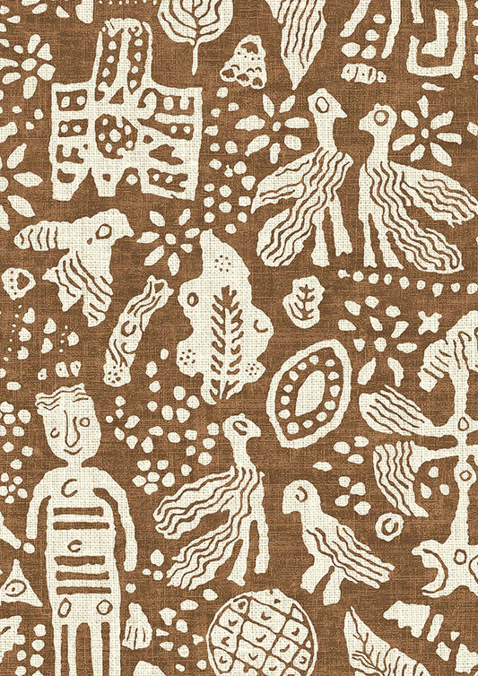 Minna Maze Wallpaper - Ginger - Lewis & Wood - Premier Wallcovering