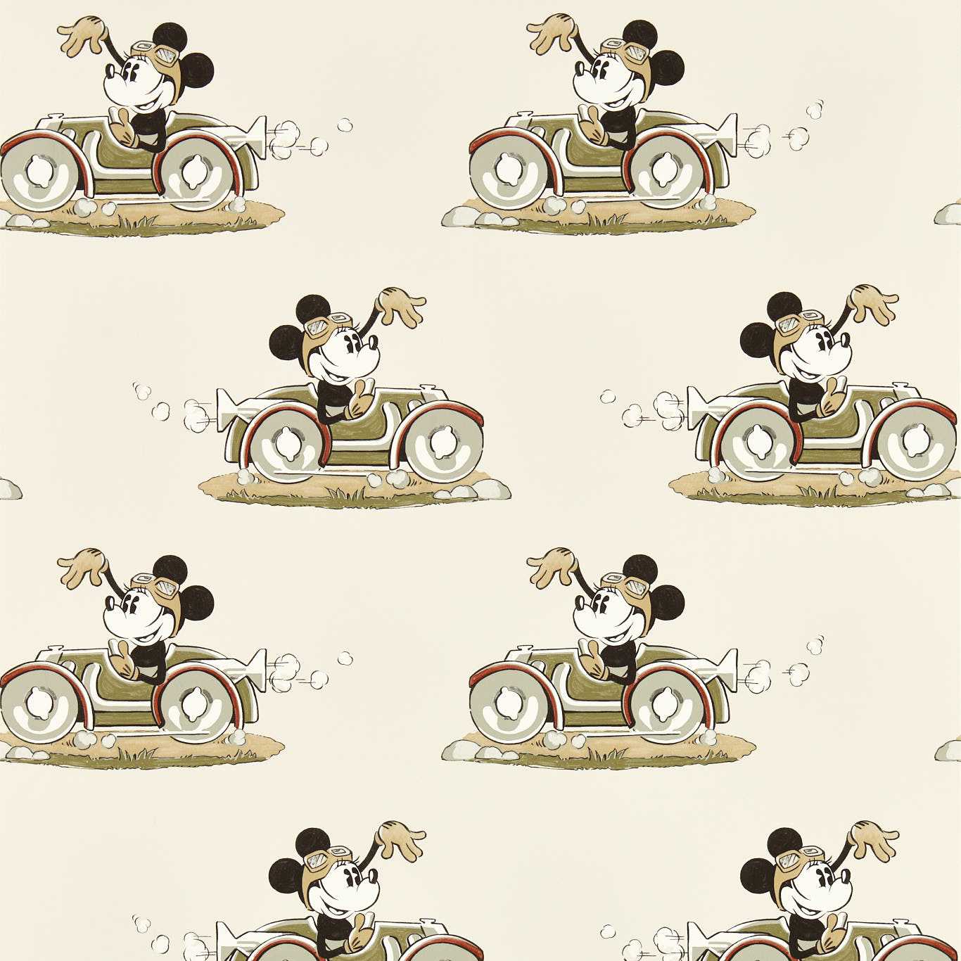 Minnie On The Move Wallpaper - Babyccino - DDIW217270 - Sanderson - Premier Wallcovering