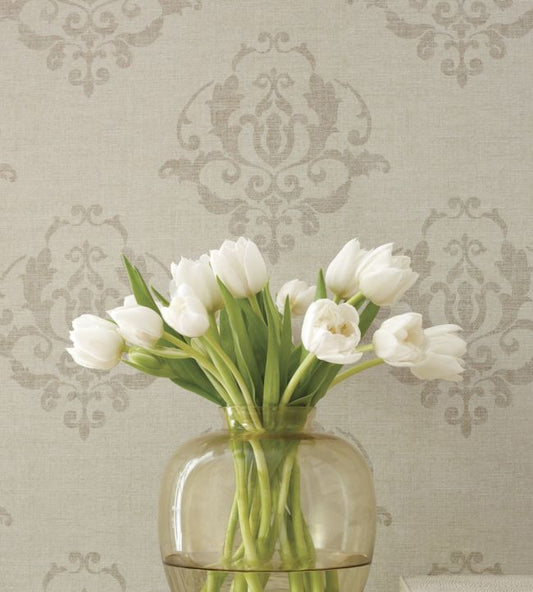 Miranda Wallpaper - Off White - Thibaut - T10035 - Premier Wallcovering