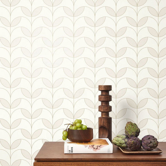 Mistinguett Annees Folles Wallpaper - Beige Lin - Casadeco - 201021502 - Premier Wallcovering