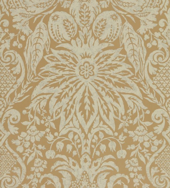 Mitford Damask Wallpaper - Antique Gold - ZDAR312862 - Zoffany - Premier Wallcovering
