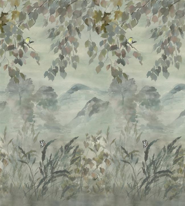 Miyako Scene 1 Wallpaper - Dove - PDG1111/01 - Designers Guild - Premier Wallcovering