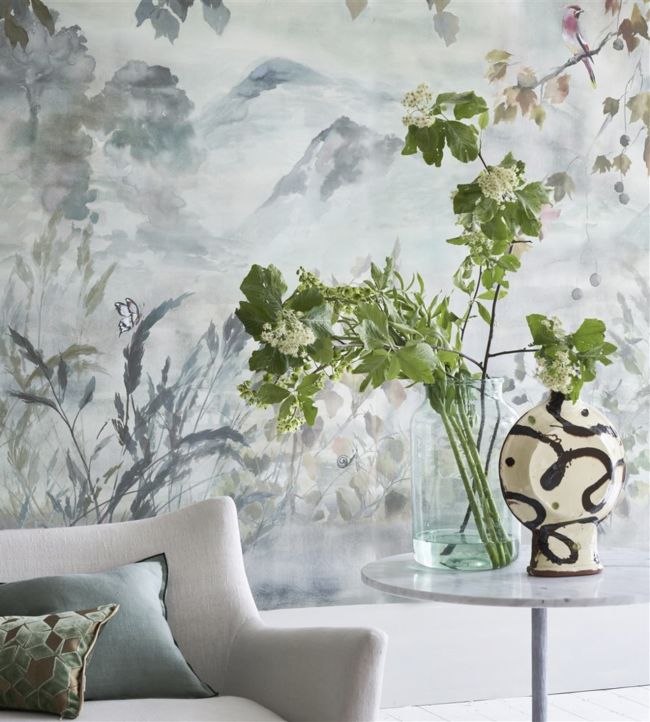 Miyako Scene 1 Wallpaper - Dove - PDG1111/01 - Designers Guild - Premier Wallcovering