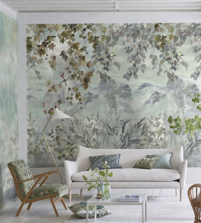 Miyako Scene 2 Wallpaper - Dove - PDG1112/01 - Designers Guild - Premier Wallcovering
