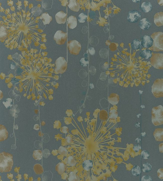Moku Wallpaper - Graphite/Mustard - HANZ111650 - Harlequin - Premier Wallcovering