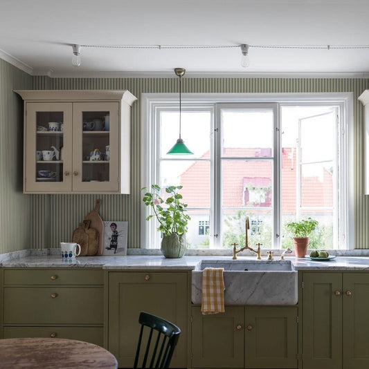 Molle Stripe Wallpaper - Green - Boråstapeter - 5734 - Premier Wallcovering