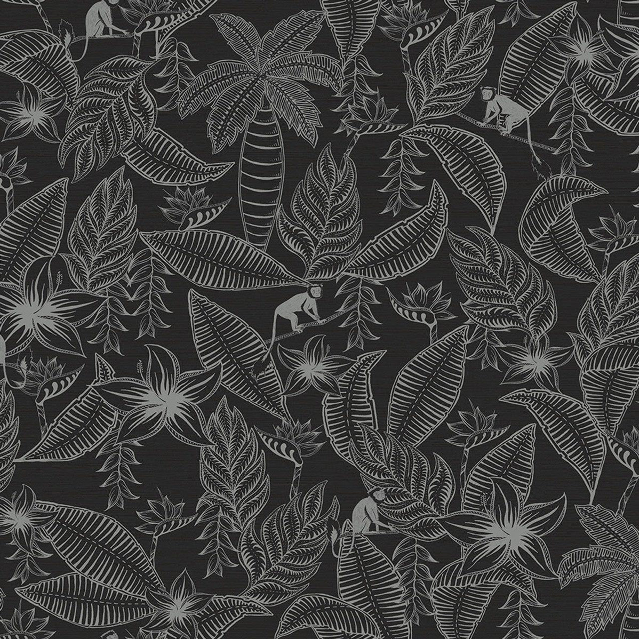 Monflo Fantasia Wallpaper - Black and Silver - Ted Baker - 12705 - Premier Wallcovering