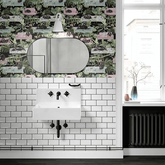 Monkey Business Wallpaper - Black - The Graduate Collection - TB1MONKBLA - Premier Wallcovering