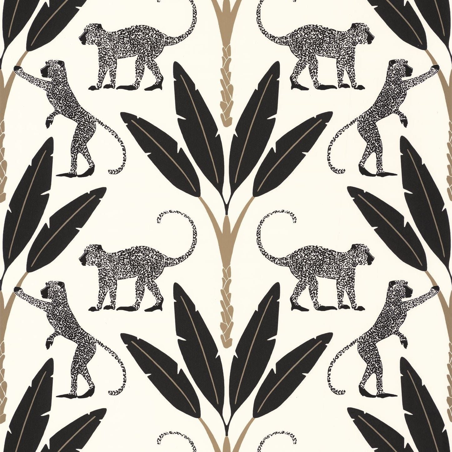 Monkey Forest Wallpaper - Noir Blanc - Caselio - 101179020 - Premier Wallcovering