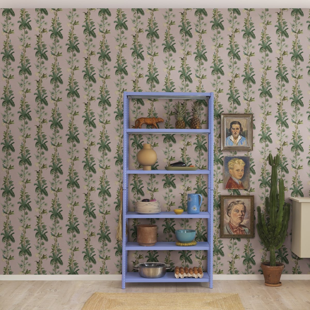 Monkey Island Wallpaper - Pink - Rebel Walls - R18104 - Premier Wallcovering