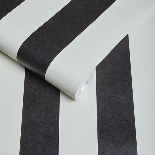 Mono Stripe Wallpaper - Off - Black / Oyster - House of Hackney - 1 - WA - MON - DI - BLK - STR - Premier Wallcovering