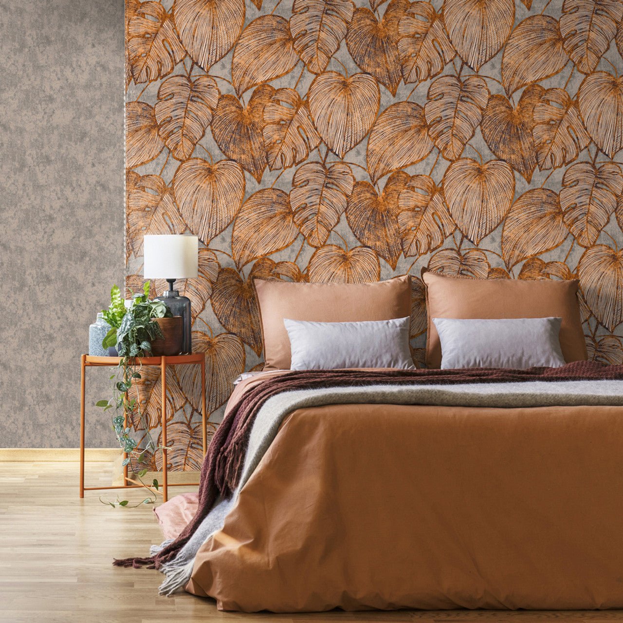 Monstera Julie Feels Home Wallpaper - Rust Mirage - Hohenberger - 26940 - Premier Wallcovering