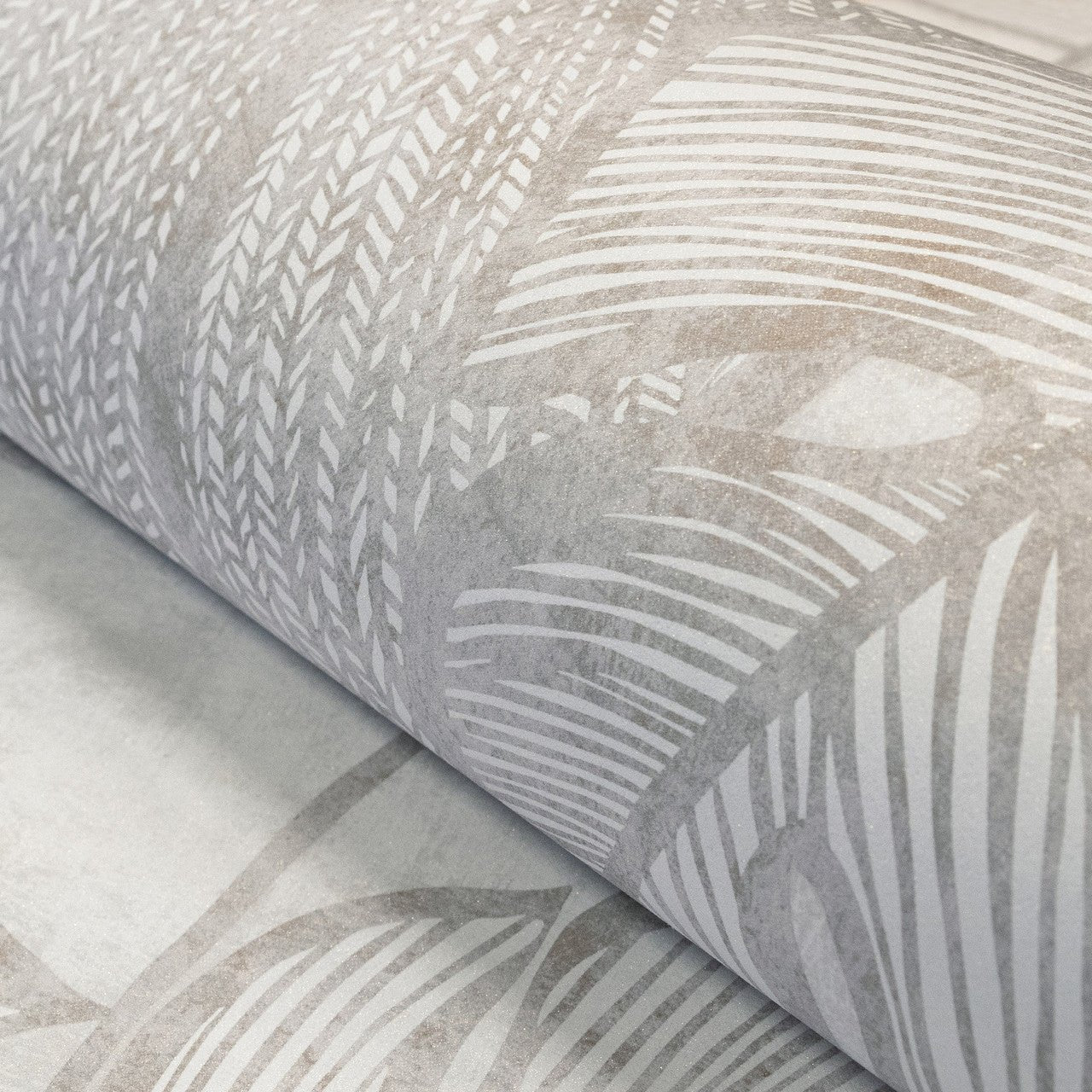 Monstera Lead Julie Feels Home Wallpaper - Mirror White - Hohenberger - 26941 - Premier Wallcovering