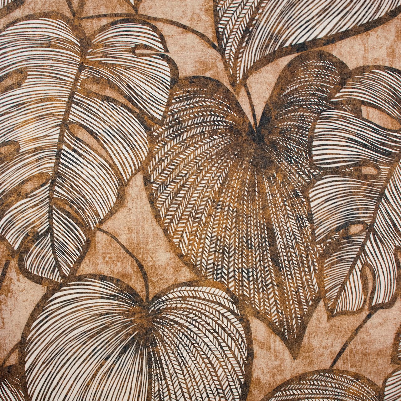 Monstera Lead Julie Feels Home Wallpaper - Bronze/ Peach - Hohenberger - 26936 - Premier Wallcovering