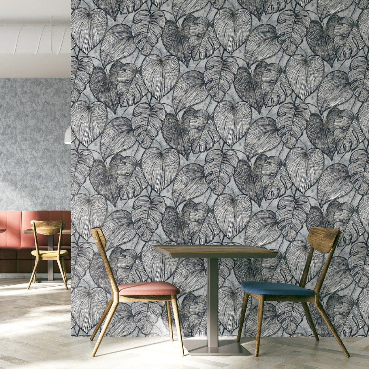 Monstera Lead Julie Feels Home Wallpaper - Black - Hohenberger - 26939 - Premier Wallcovering