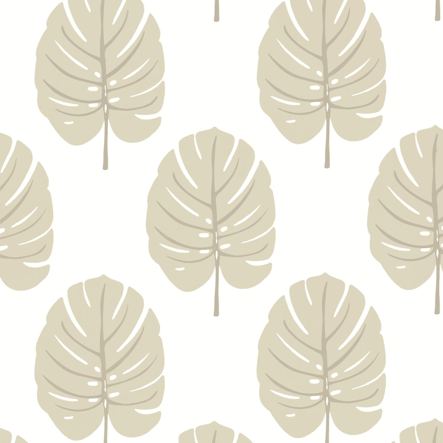 Monstera Wallpaper - Beige - Thibaut - T13956 - Premier Wallcovering