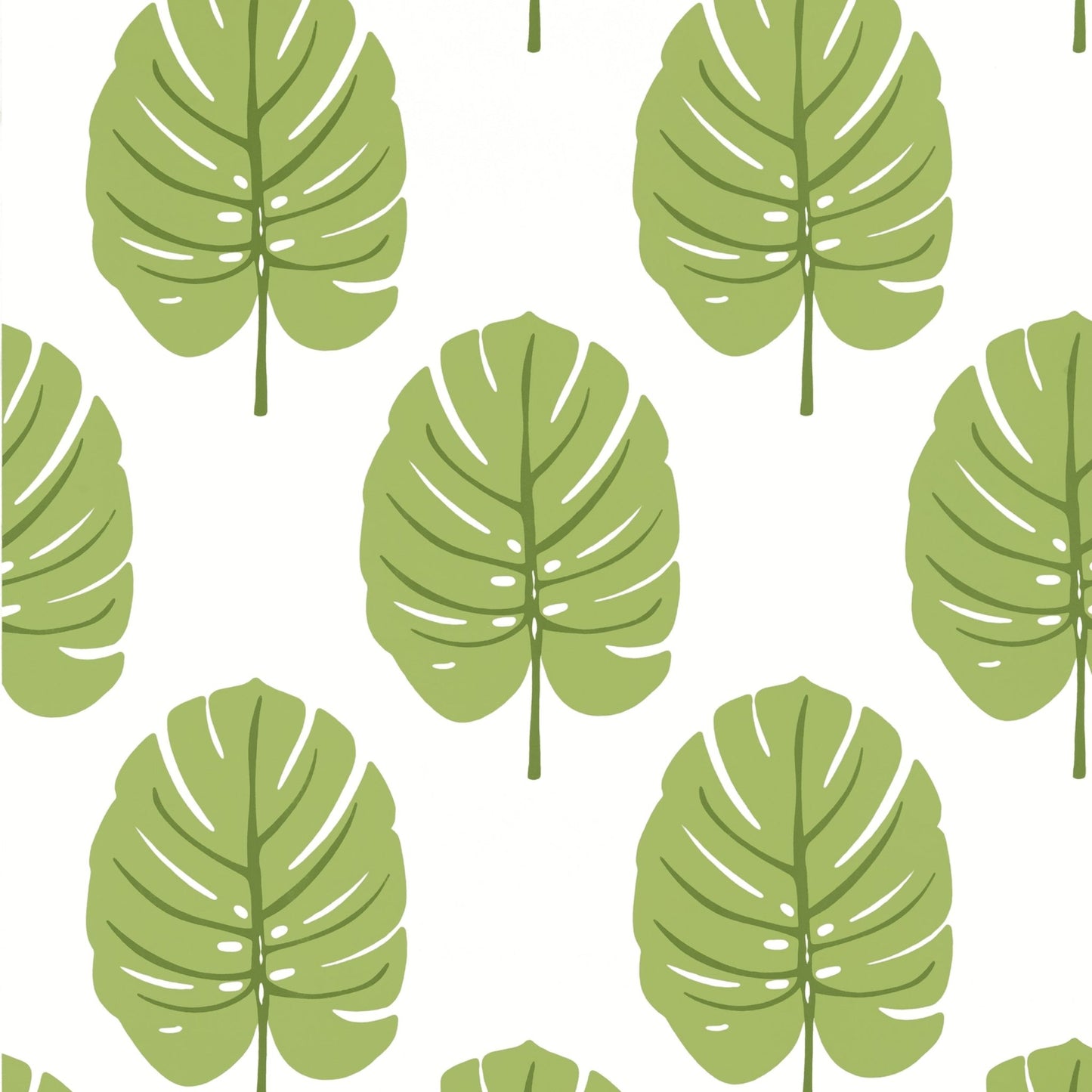 Monstera Wallpaper - Apple Green - Thibaut - T13955 - Premier Wallcovering