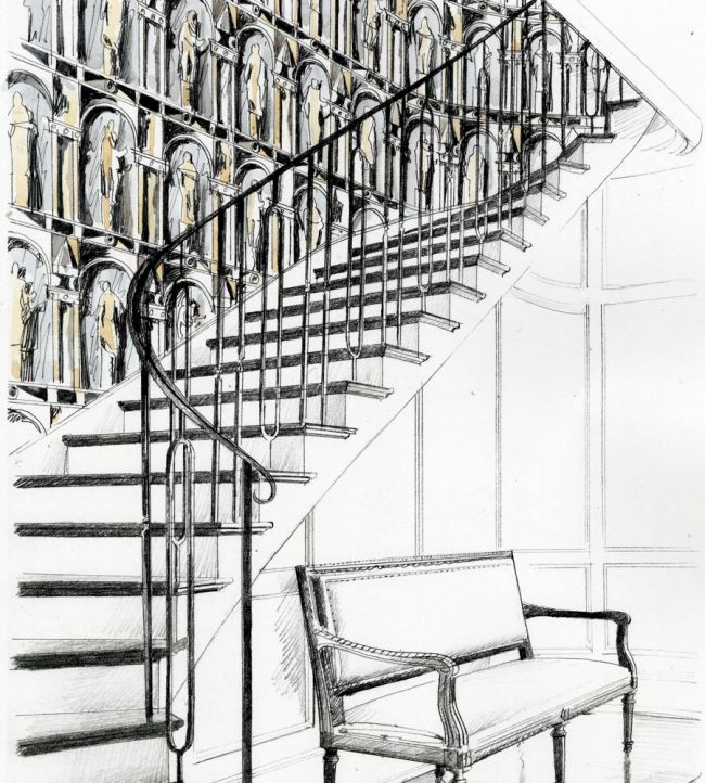 Montacute Wallpaper - Platinum Grey/Ink - ZPLW312966 - Zoffany - Premier Wallcovering