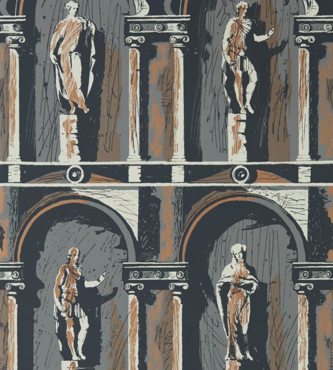 Montacute Wallpaper - City Grey/Bone Black - ZPLW312967 - Zoffany - Premier Wallcovering