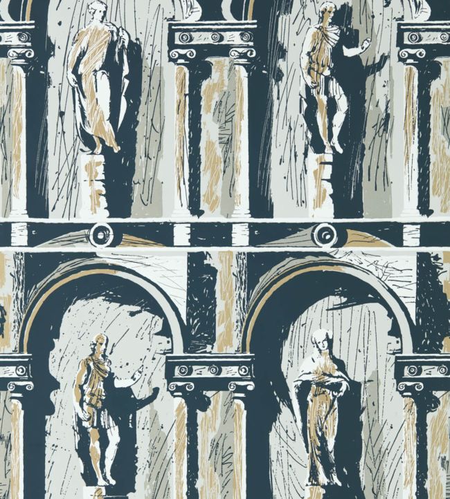 Montacute Wallpaper - Platinum Grey/Ink - ZPLW312966 - Zoffany - Premier Wallcovering