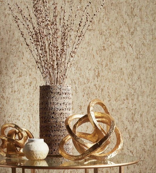 Montado Cork Wallpaper - White on Pearl - Thibaut - T75104 - Premier Wallcovering