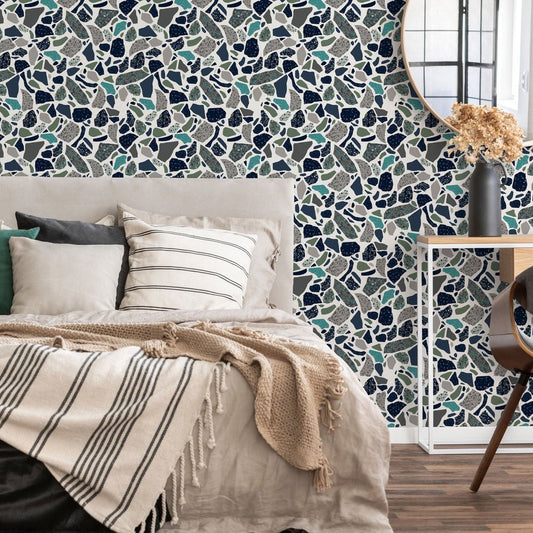 Moonlight Drive Wallpaper - Twilight Blue & Emerald Sea - Lust Home - LH900018 - Premier Wallcovering