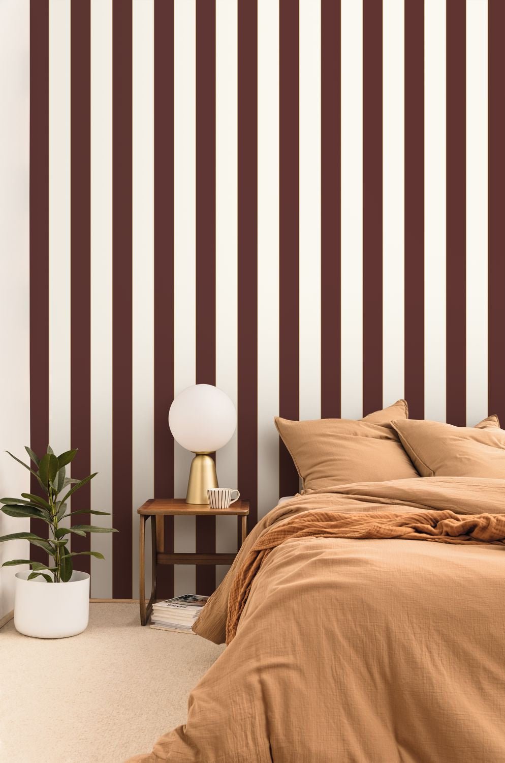 Moonlight Golden Lines Wallpaper - Aubergine - Caselio - 101075050 - Premier Wallcovering