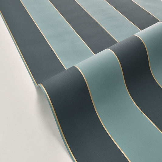 Moonlight Golden Lines Wallpaper - Foret Noir - Caselio - 101077270 - Premier Wallcovering