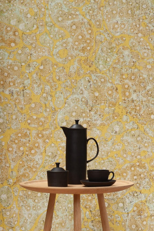 Moonrock Cork Wallpaper - Citrine - Timorous Beasties - DWN/MNRK/WSCF/02 - Premier Wallcovering