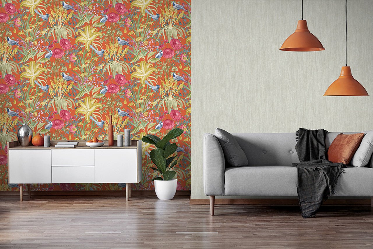Moorea Tropical Wallpaper - Red Apple - Hohenberger - 26732 - Premier Wallcovering