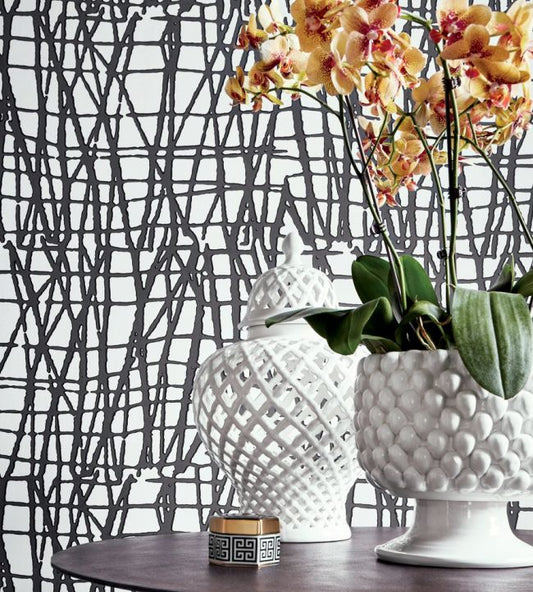 Mori Wallpaper - Metallic Silver - Thibaut - T449 - Premier Wallcovering