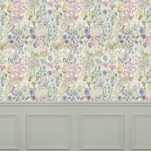 Morning Chorus Wallpaper - Green - Voyage Maison - MORNING/WPO/MUL - Premier Wallcovering