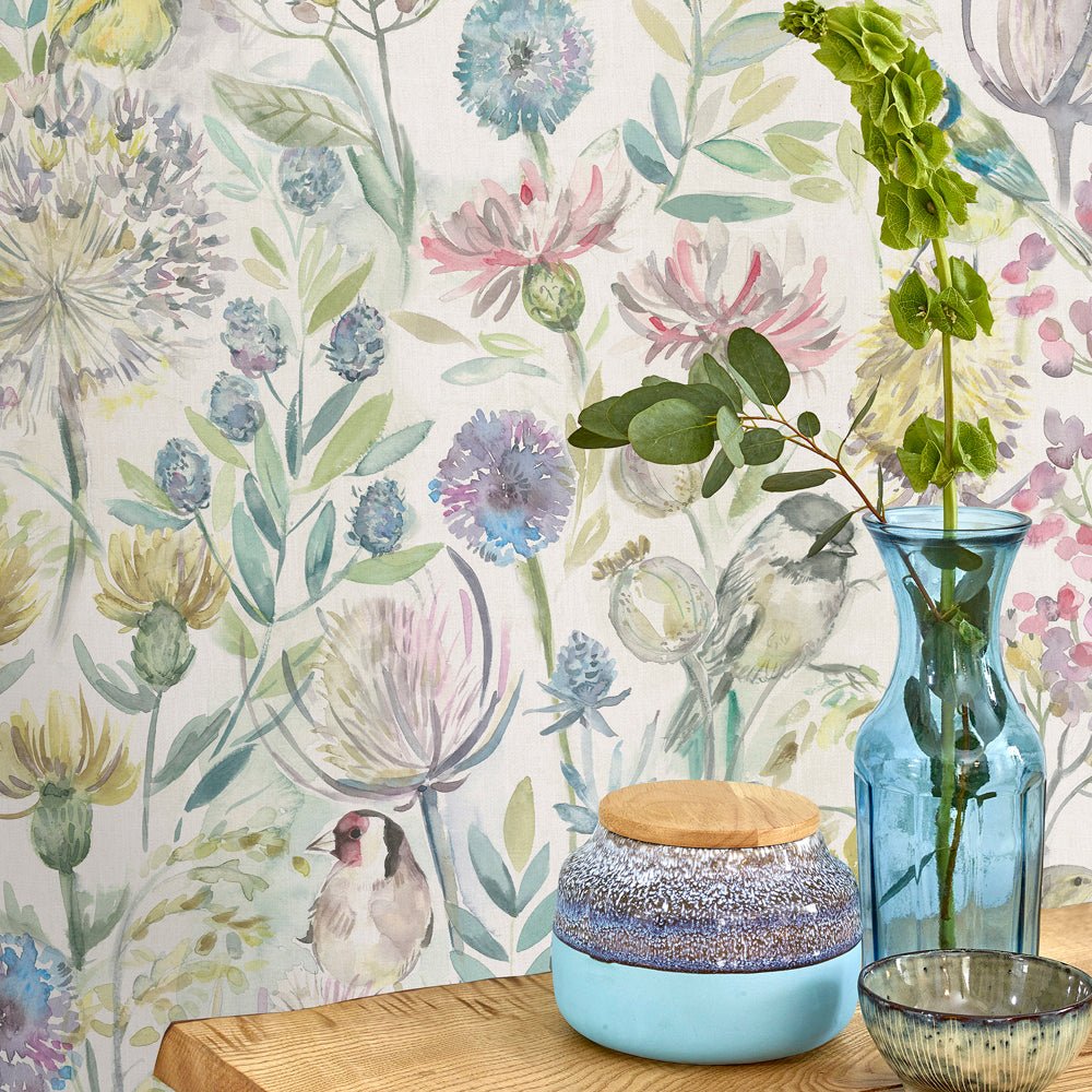 Morning Chorus Wallpaper - Green - Voyage Maison - MORNING/WPO/MUL - Premier Wallcovering