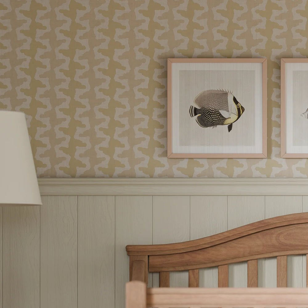 Morning Shore Wallpaper - Antique Gold and Soft Spice - LAN100288 - Lucie Annabel - Premier Wallcovering