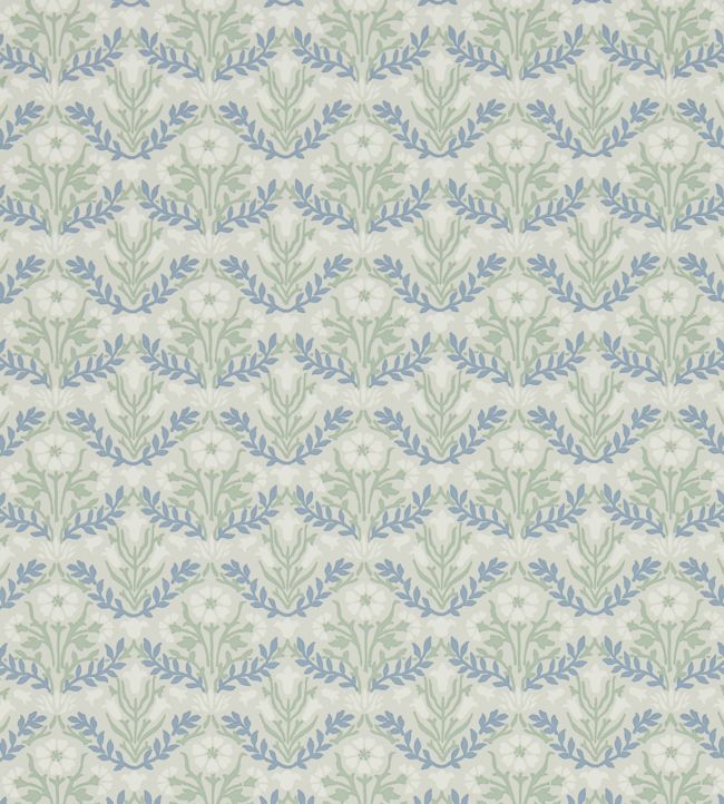Morris Bellflowers Wallpaper - Grey/Fennel - 216435 - Morris & Co - Premier Wallcovering