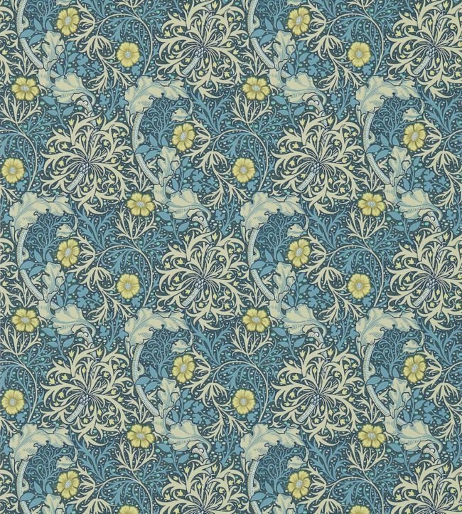 Morris Seaweed Wallpaper - Ink/Woad - 214714 - Morris & Co - Premier Wallcovering