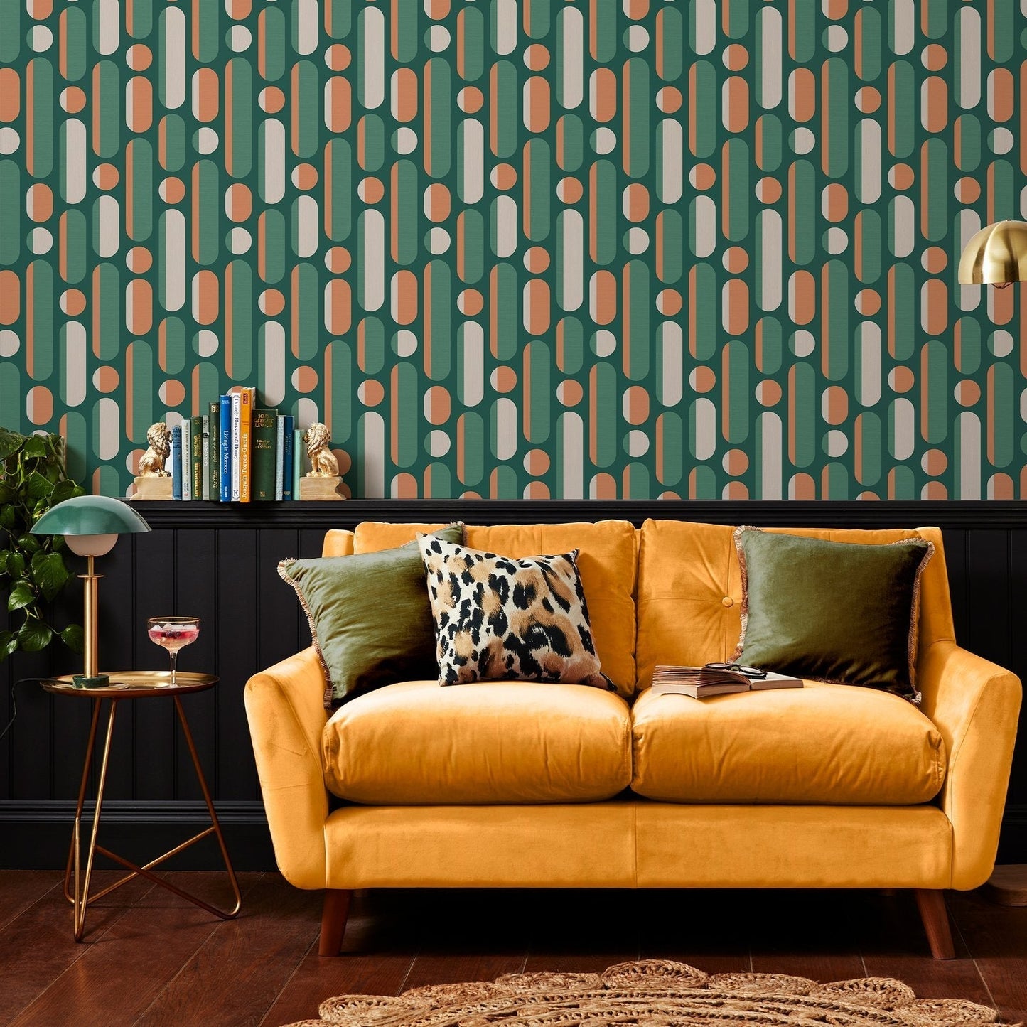 Morse Wallpaper - Bottle Green Rust - Envy - 122356 - Premier Wallcovering