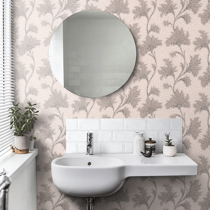 Mosaic Trail Wallpaper - Slaked Lime - Little Greene - 0267MOSLAKE - Premier Wallcovering