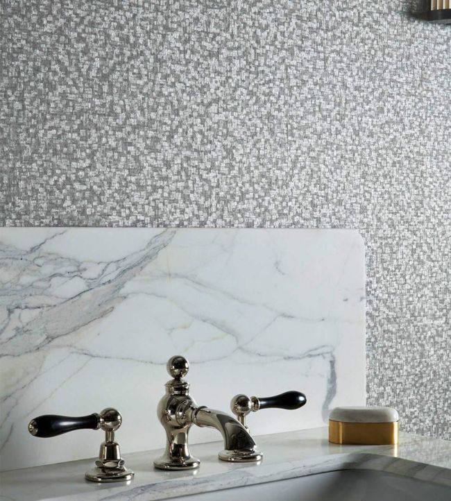 Mosaic Wallpaper - Paris Grey - ZRHW312924 - Zoffany - Premier Wallcovering