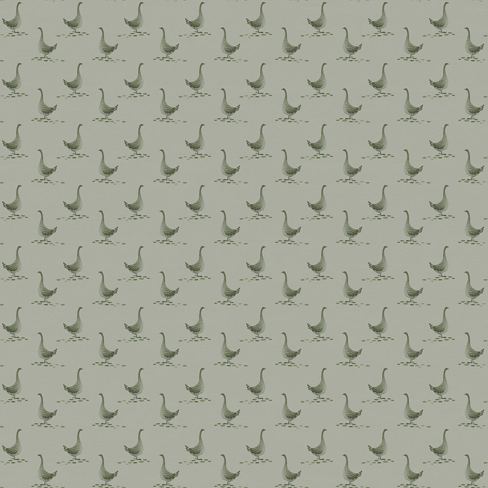 Mother Goose Wallpaper - Gentleman Green and Warm Grey - LAN100226 - Lucie Annabel - Premier Wallcovering