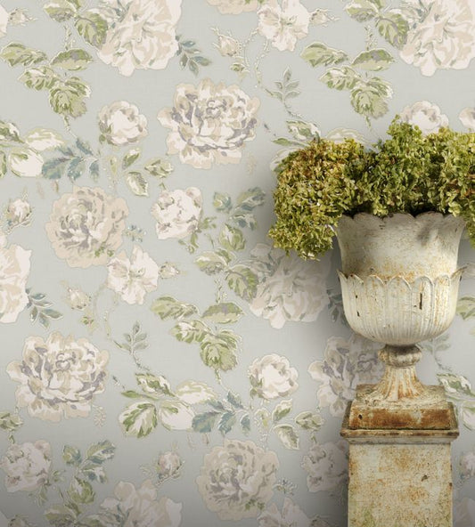 Mottisfont Wallpaper - Duck Egg - Madeaux - W1800 - 04 - Premier Wallcovering