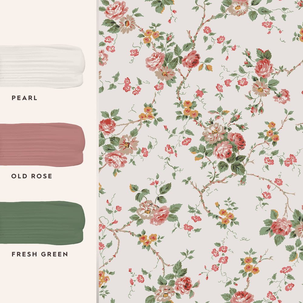 Mountney Garden Wallpaper - Antique Pink - Laura Ashley - 121083 - Premier Wallcovering