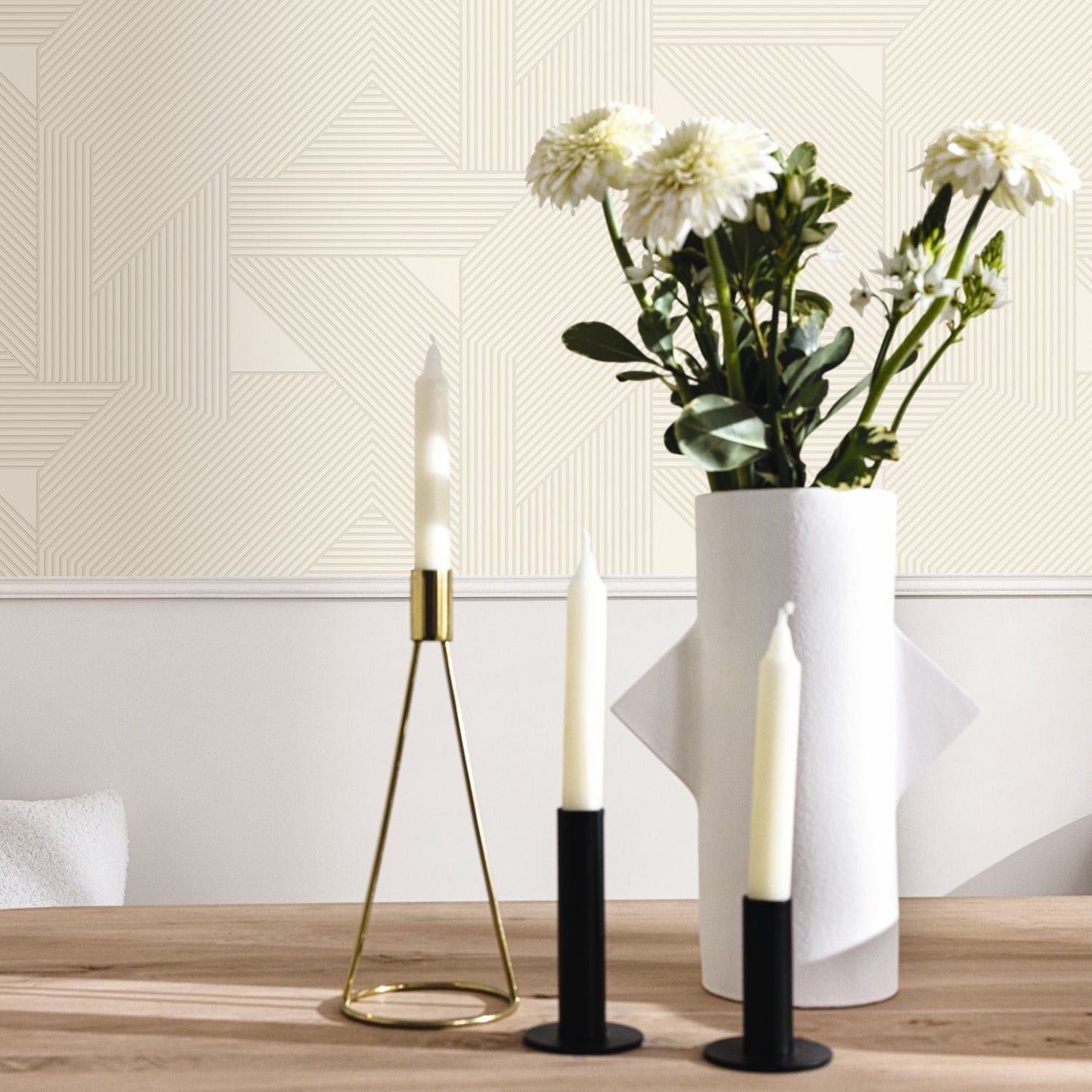 Movement Wallpaper - Gris Argent - Caselio - 105540930 - Premier Wallcovering