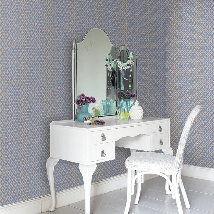 Moy Wallpaper - Blue - Little Greene - 0260MOBLUEZ - Premier Wallcovering